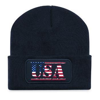 usa - Recycelte Patch Beanie - French Navy - Vorne