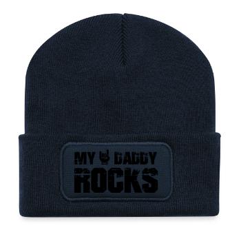 My Daddy Rocks - Recycled Patch Beanie - french navy - Front