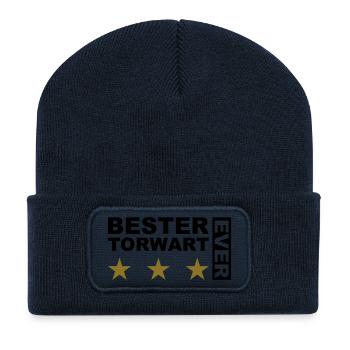Bester Torwart - V2 - Recycelte Patch Beanie - French Navy - Vorne