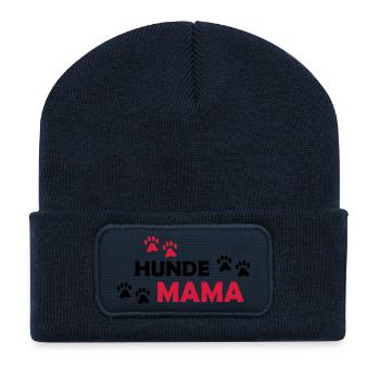 hunde_mama_002 - Recycelte Patch Beanie - French Navy - Vorne