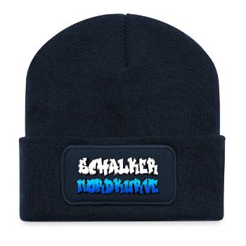 Nordkurve Gelsenkirchen Schalke Design Geschenk - Recycelte Patch Beanie - French Navy - Vorne