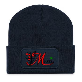 Mama, Muttertag, Mutti - Recycelte Patch Beanie - French Navy - Vorne