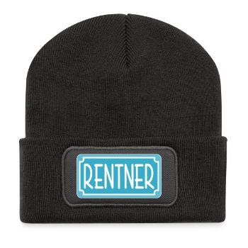 Abschiedsgeschenke für Rentner - RENTE - Recycelte Patch Beanie - Dunkelgrau - Vorne