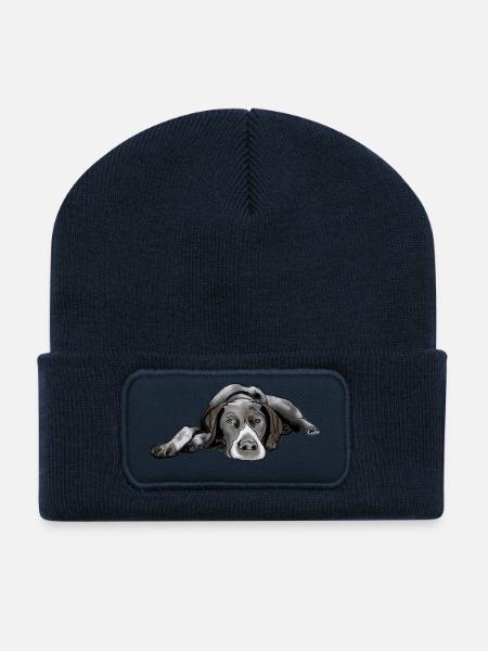 Pointeur German Shorthair - Beanie recyclé à patch - bleu marine