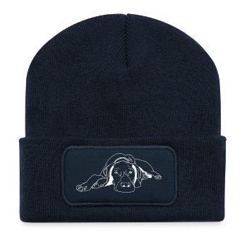 Pointeur German Shorthair - Beanie recyclé à patch - bleu marine - Devant
