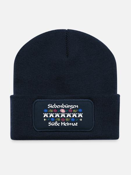 Siebenbuergen süße Heimat Design mit 7 Burgen - Recycelte Patch Beanie - French Navy