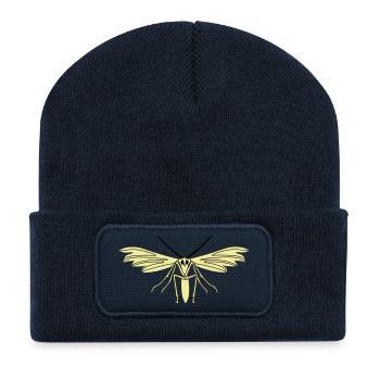 Feather moth - Recycled Patch Beanie - french navy - Front