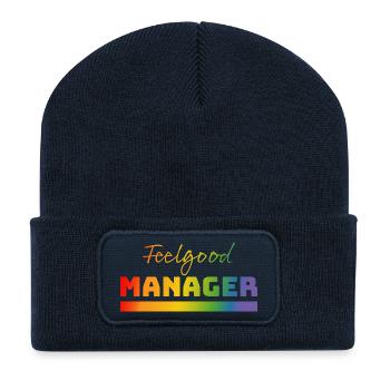 Tshirt Feelgood Manager rainbow - Recycelte Patch Beanie - French Navy - Vorne