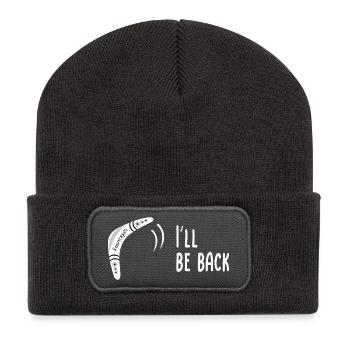 Boomerang I'll be back - Recycelte Patch Beanie - Dunkelgrau - Vorne