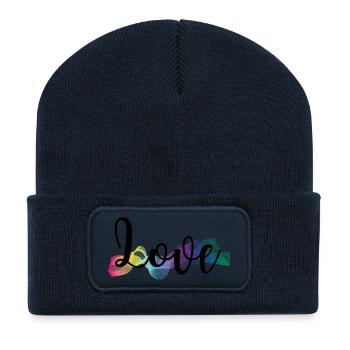 Love bunt - Recycelte Patch Beanie - French Navy - Vorne