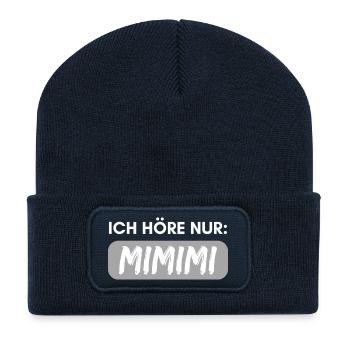 Ich höre nur MIMIMI Training Motivation Sport - Recycelte Patch Beanie - French Navy - Vorne