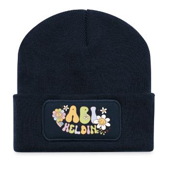 Abitur 2026 Heldin Abschluss Party ABI2026 - Recycelte Patch Beanie - French Navy - Vorne