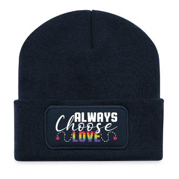 LGBT Pride Month - Liebe ist Liebe - Recycelte Patch Beanie - French Navy - Vorne