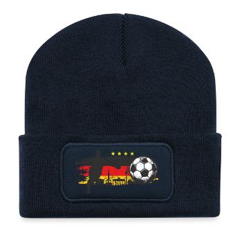 Deutschland Fußball - Recycelte Patch Beanie - French Navy - Vorne