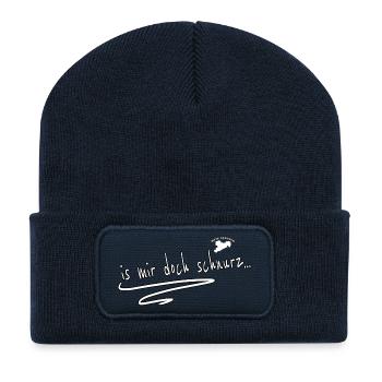 is mir doch schnurz - Sächsisch - Spruch - Recycelte Patch Beanie - French Navy - Vorne