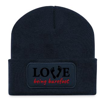 l’amour d’être pieds nus Version 2 - l’amour d’être pieds nus - Beanie recyclé à patch - bleu marine - Devant