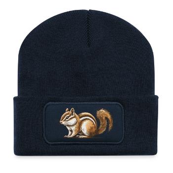 Streifenhörnchen - Recycelte Patch Beanie - French Navy - Vorne