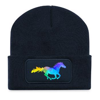 Galloping Horse Western Riding - Recycled Patch Beanie - french navy - Front