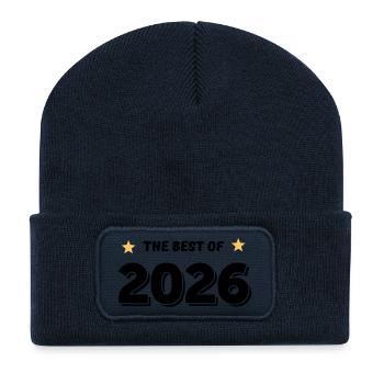 Best of 2026 - Beanie recyclé à patch - bleu marine - Devant