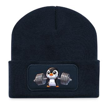 Strong Penguin Workout Dumbbell Training - Recycled Patch Beanie - french navy - Front