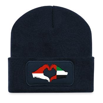 Monaco Vereinigte Arabische Emirate Flagge - Recycelte Patch Beanie - French Navy - Vorne