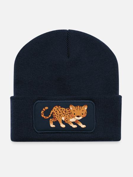 Leopard - Recycelte Patch Beanie - French Navy