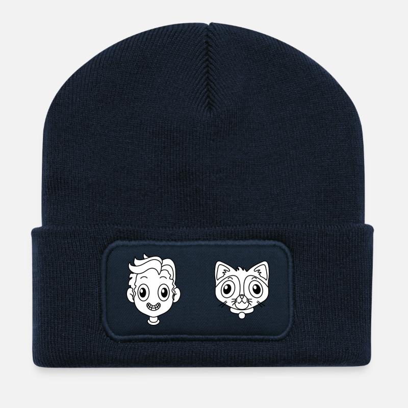 Haustier Katze - Recycelte Patch Beanie - French Navy