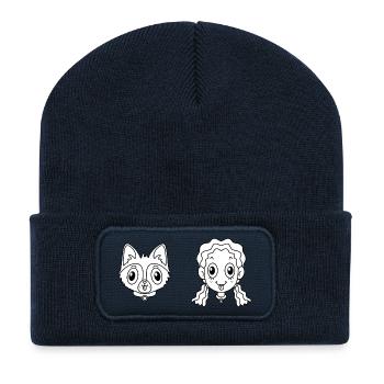 Haustier Hund - Recycelte Patch Beanie - French Navy - Vorne