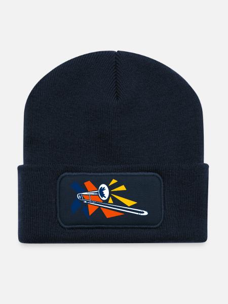 Trombone Pop Art - Recycled Patch Beanie - french navy