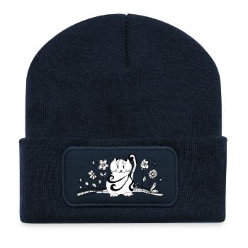 Cat - Recycled Patch Beanie - french navy - Front