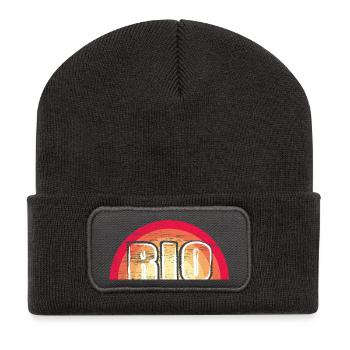 Rio logo Vintage Sunset - Recycelte Patch Beanie - Dunkelgrau - Vorne