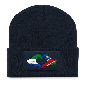 Sierra_Leone_Namibia_Flagge_Haende_Herzform_use - Recycled Patch Beanie - french navy - Front