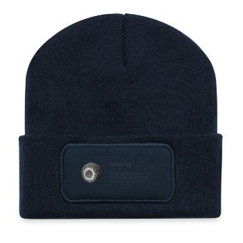 Scotch Egg Wörterbuch Kunst T-Shirt - Recycelte Patch Beanie - French Navy - Vorne