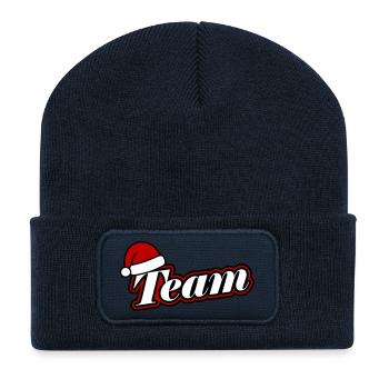 Weihnachts Team Weihnachtsmütze - Recycelte Patch Beanie - French Navy - Vorne