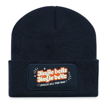 Christmas Festive and Colorful Jingle Bells Humorous - Recycled Patch Beanie - french navy - Front