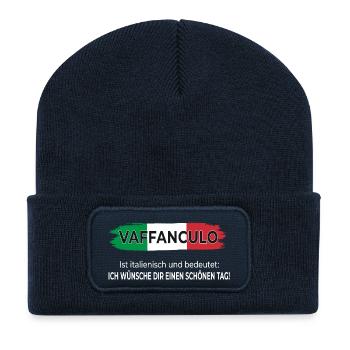 Vaffanculo – Have a nice day - Recycled Patch Beanie - french navy - Front