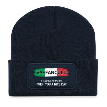 Vaffanculo – Have a nice day! - Recycled Patch Beanie - french navy - Front