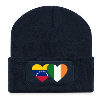 Cœur du drapeau Venezuela Irlande - Beanie recyclé à patch - bleu marine - Devant