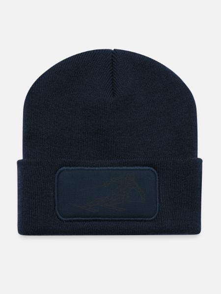 Geometric Ski Racer - Recycled Patch Beanie - french navy