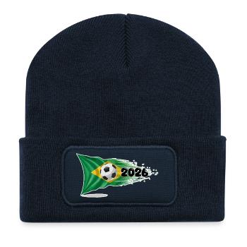 Brazil Flag 2026 Soccer - Recycled Patch Beanie - french navy - Front
