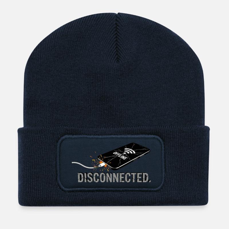 Disconnected - Digital Break - Recycelte Patch Beanie - French Navy