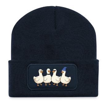 Quackquartet avec style - Beanie recyclé à patch - bleu marine - Devant
