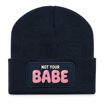 Not Your Babe - Police à bulle statement - Beanie recyclé à patch - bleu marine - Devant