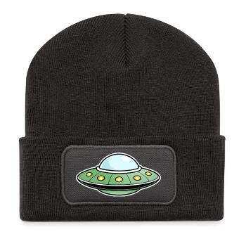 Vert OVNI - Beanie recyclé à patch - charbon - Devant