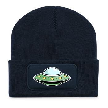 Vert OVNI - Beanie recyclé à patch - bleu marine - Devant