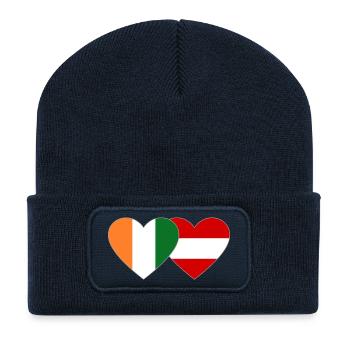 Cœur du drapeau de la Côte d’Ivoire - Beanie recyclé à patch - bleu marine - Devant