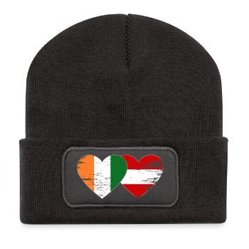 Cœur du drapeau de la Côte d’Ivoire - Beanie recyclé à patch - charbon - Devant