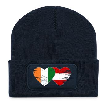 Cœur du drapeau de la Côte d’Ivoire - Beanie recyclé à patch - bleu marine - Devant