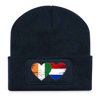 Drapeau de la Côte d’Ivoire Pays-Bas utilisé - Beanie recyclé à patch - bleu marine - Devant
