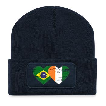 Brasillien_Elfenbeinkueste_Flagge_Herz_used - Recycled Patch Beanie - french navy - Front